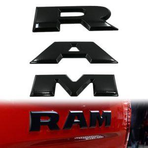 Dodge RAM logo stor emblem till bilen. Svart, silver - Bild 5
