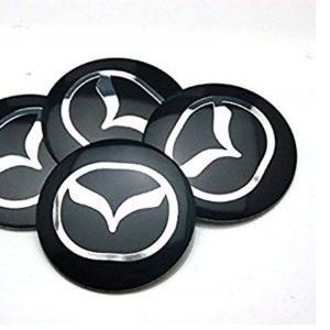 Mazda hjulnav emblem i svart 56 mm 4-pack
